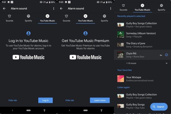 Spotify of YouTube Music gebruiken in de Alarm Clock-app (2)