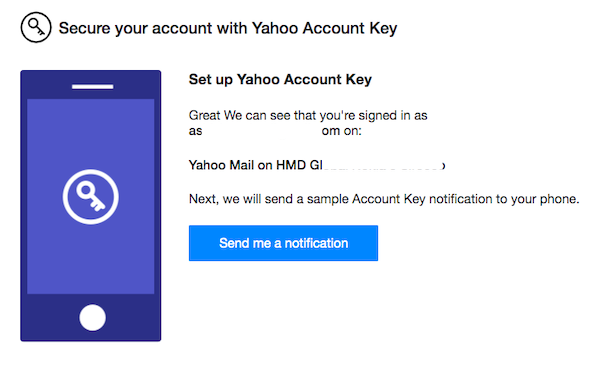 Configurer la clé de compte Yahoo